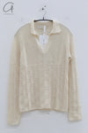 SWAYING 24 Autumn and Winter Wool Linen Blended POLO Shirt SW-SW24AW1T45-BAI White